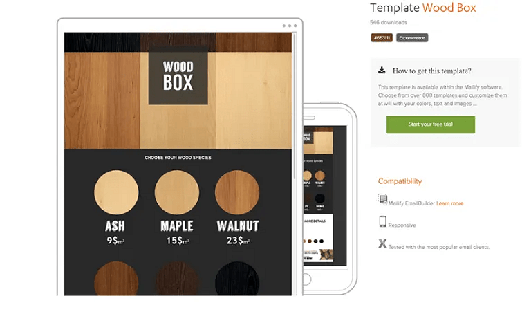 Email newsletter design by Wood Box
