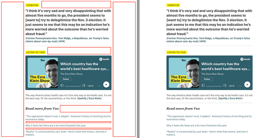 Email design with strategic use of white space