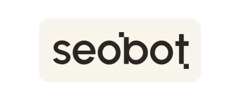 The "seobot" logo consists of the word "seobot" in black lowercase letters with a small period at the end, centered on a light beige background.