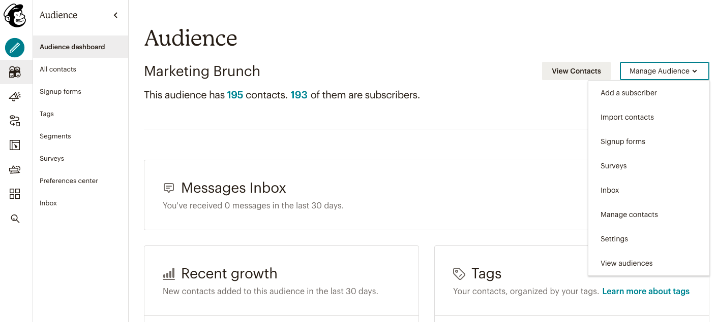 Mailchimp list