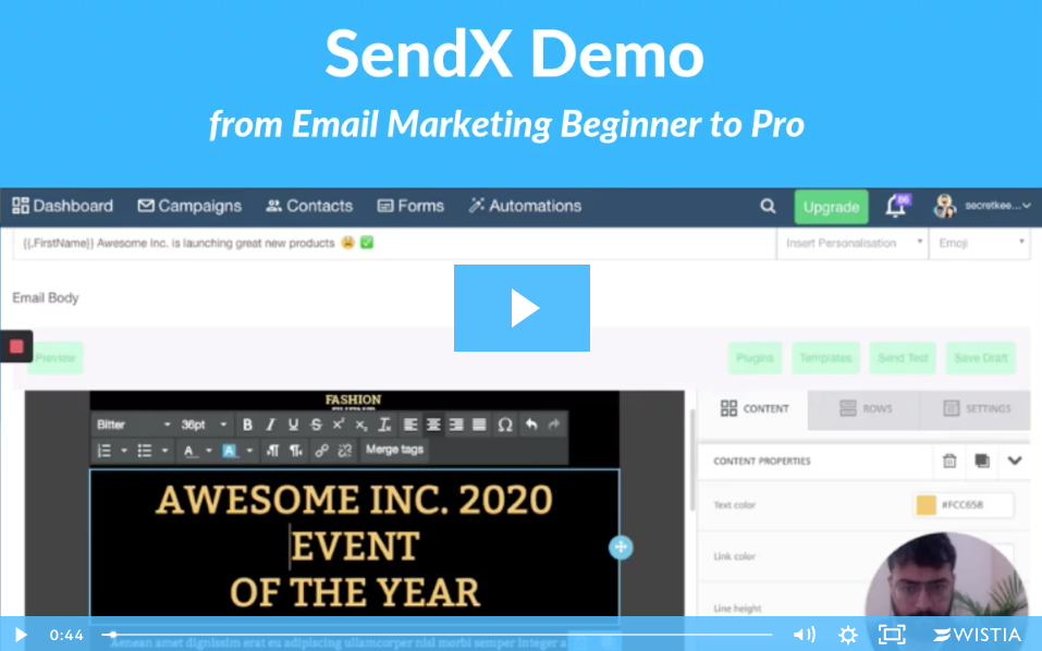 SendX Demo Video