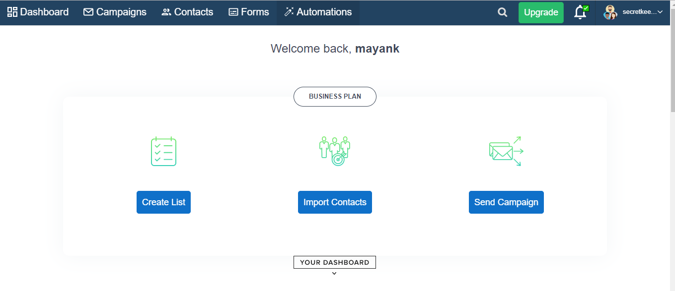 automations form the dashboard