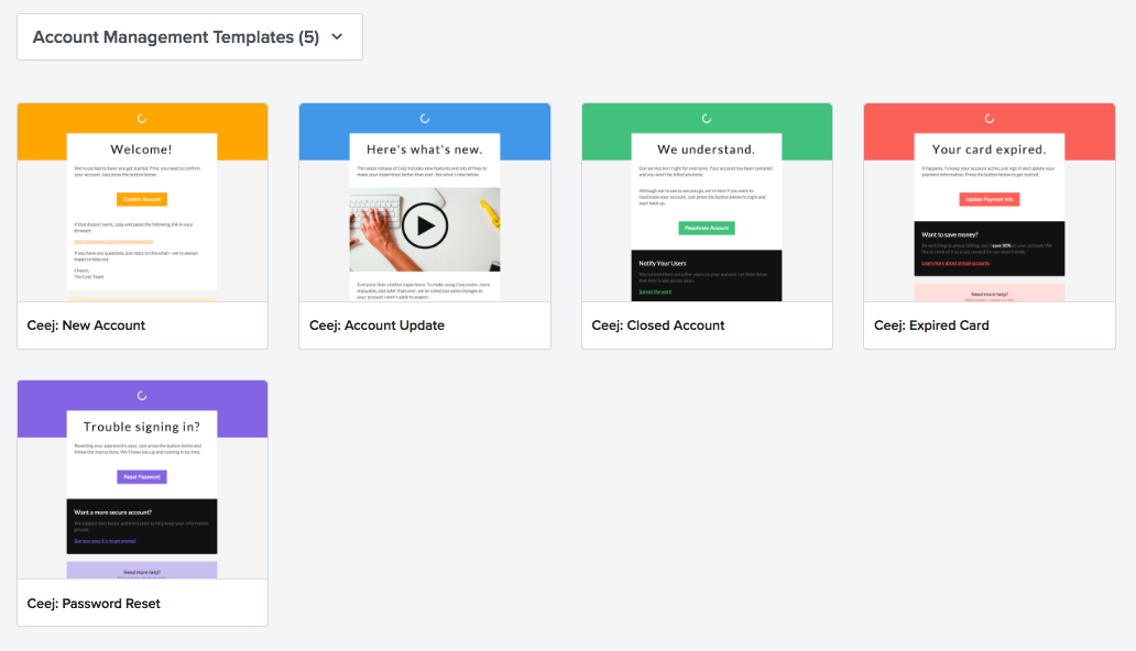 Account Management Templates