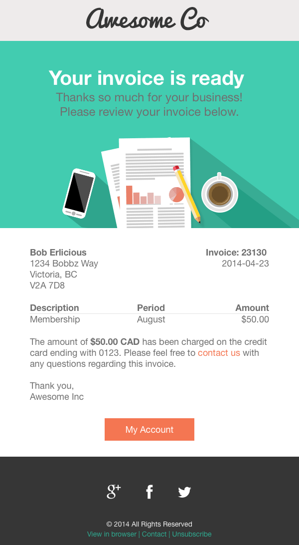 Theme: Airmail | Use case: Invoice
