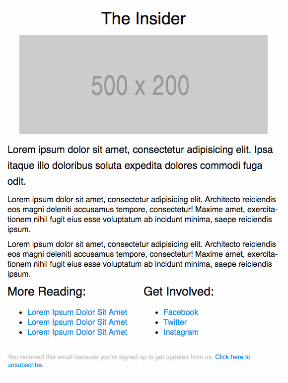 Newsletter Template by the Insider