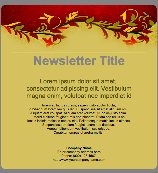 email newsletter template
