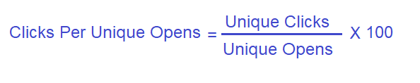 Clicks per Unique opens formula