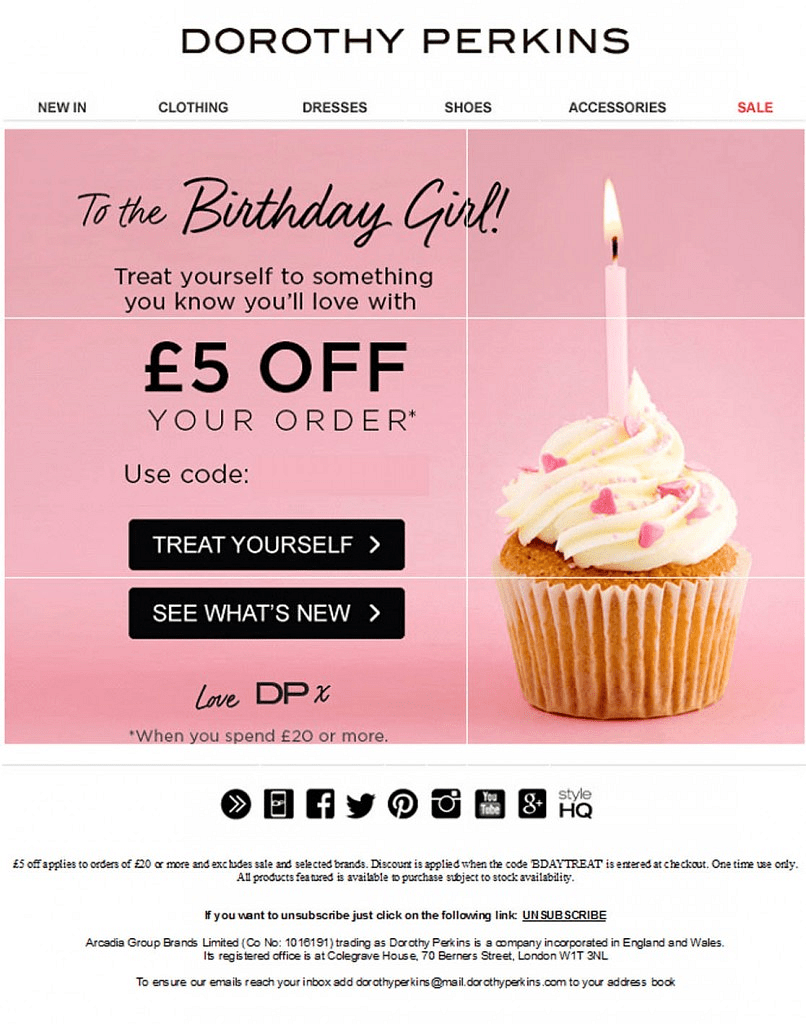 Birthday congratulations email