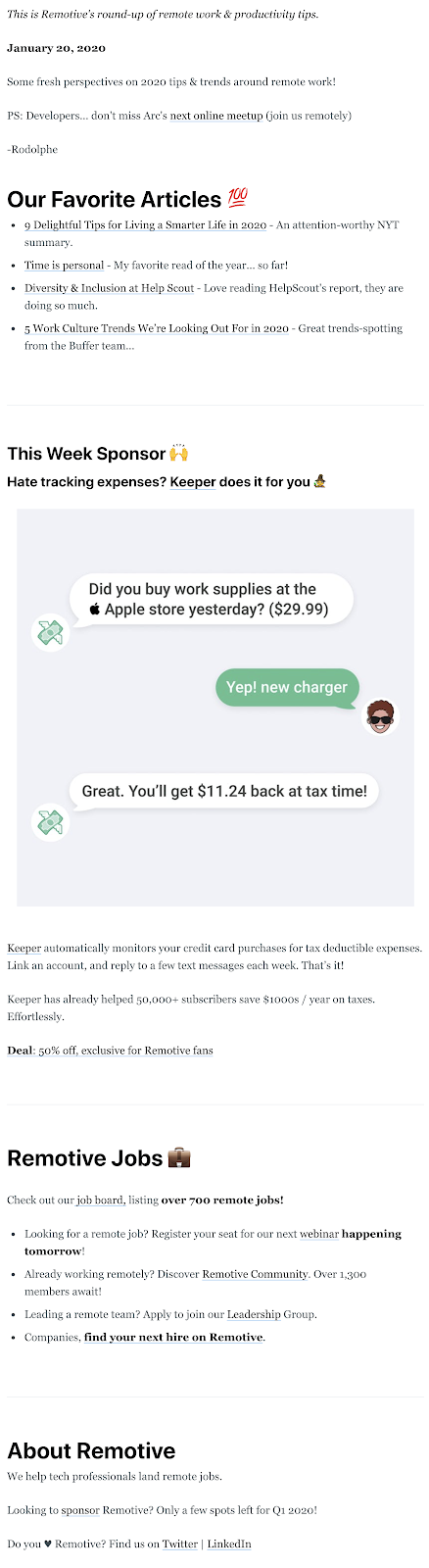 Remotive's newsletter