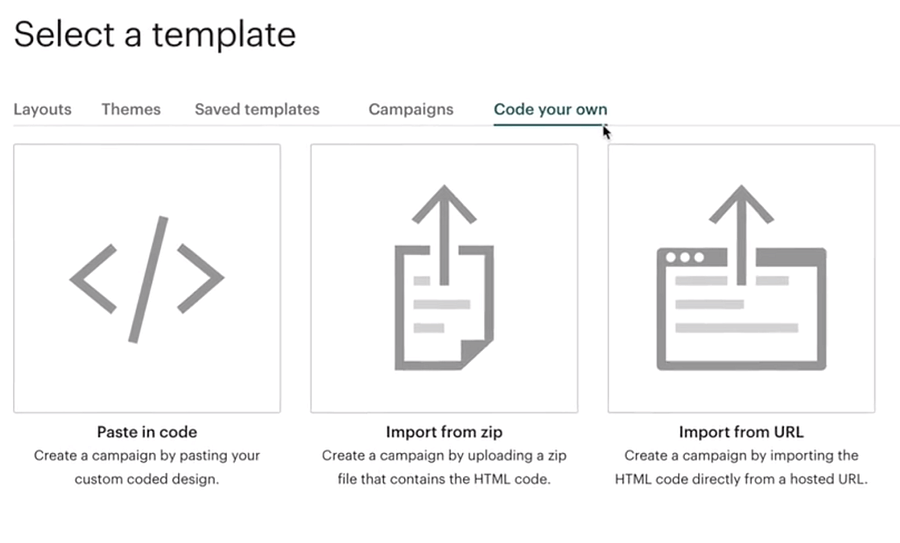 Mailchimp Code your own screen