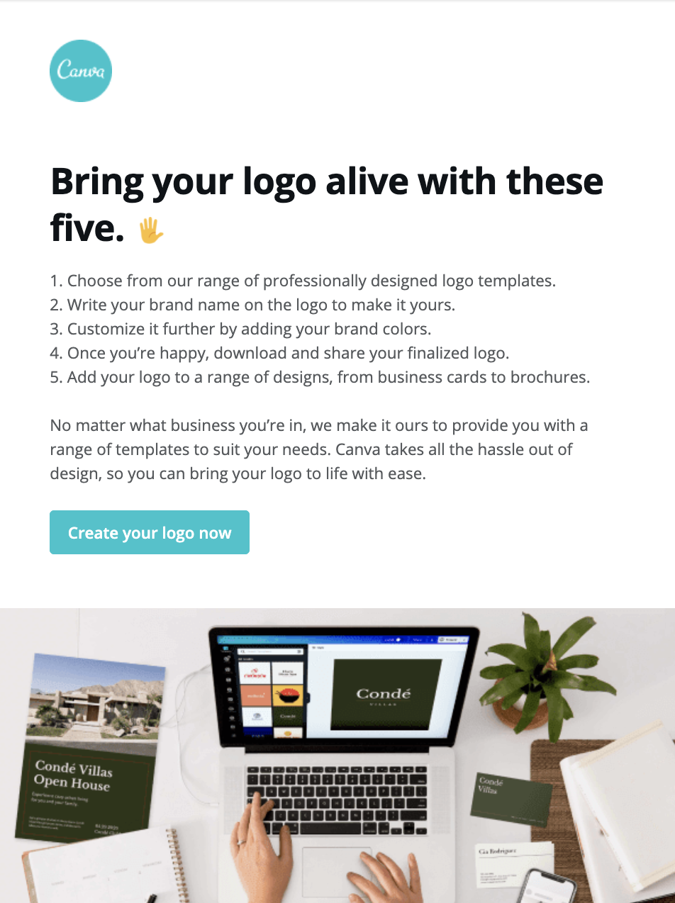Provide value in your email - Canva example