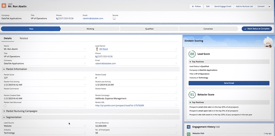 Pardot Lead Details