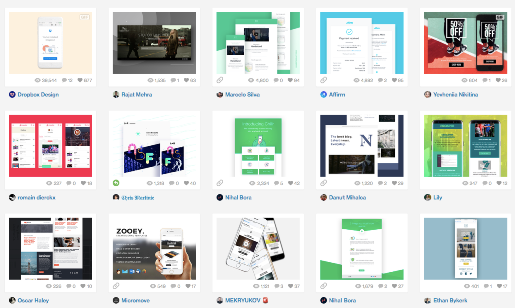 Dribbble email templates 2