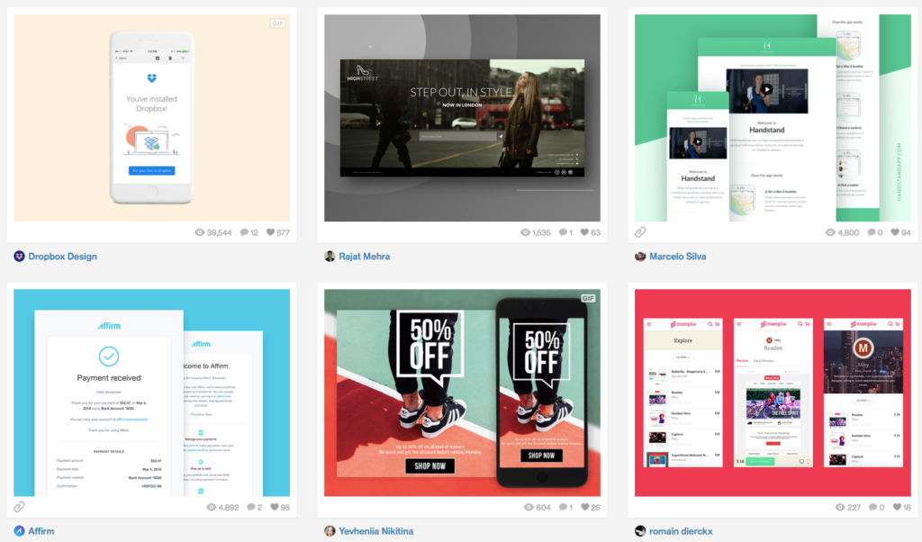 Dribbble email templates