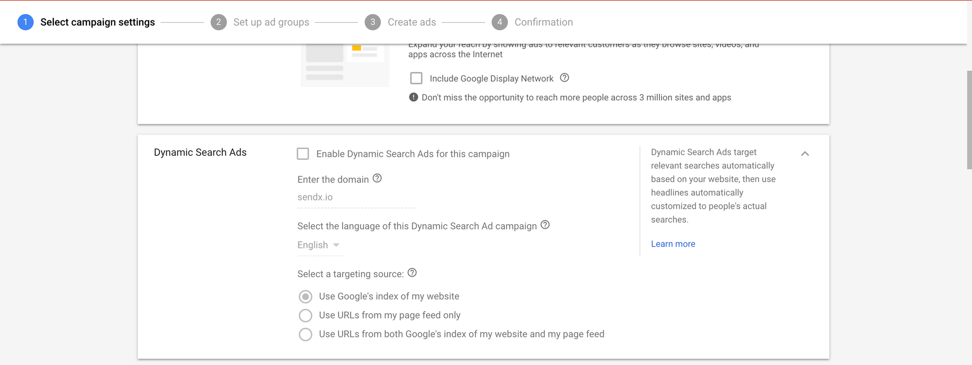 Google Ads Dynamic Search