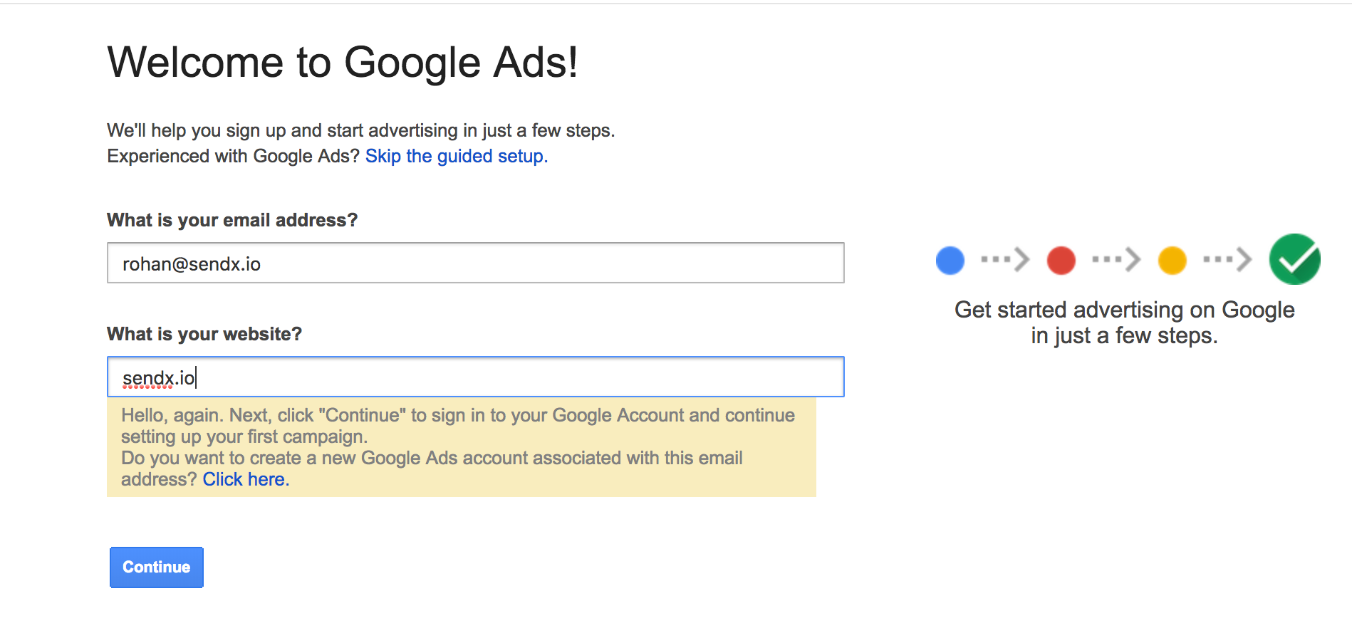Setting Up Google Ads Account