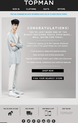 Topman Thank you email