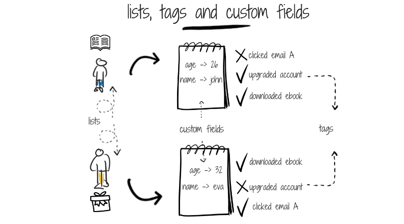 Lists, tags and custom fields