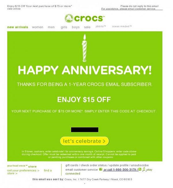 Happy anniversary email