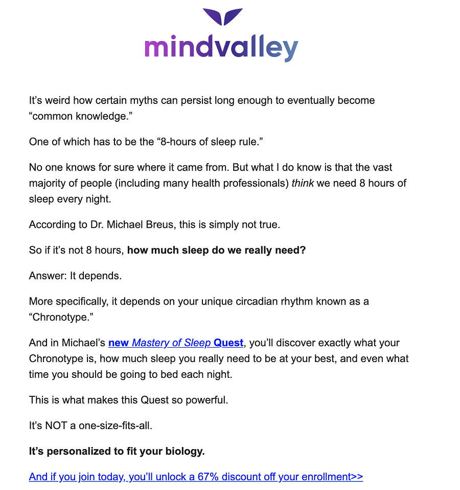 Mindvalley Problem and Solution Email