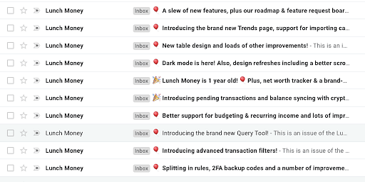 a/b testing example by Lunch Money