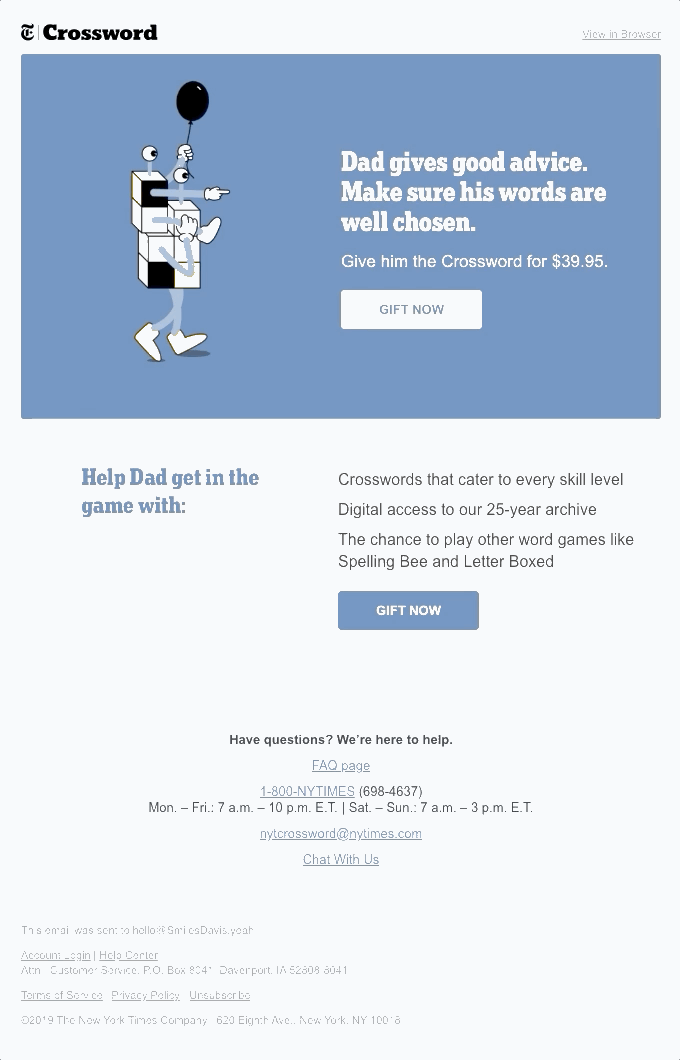 Animated email header