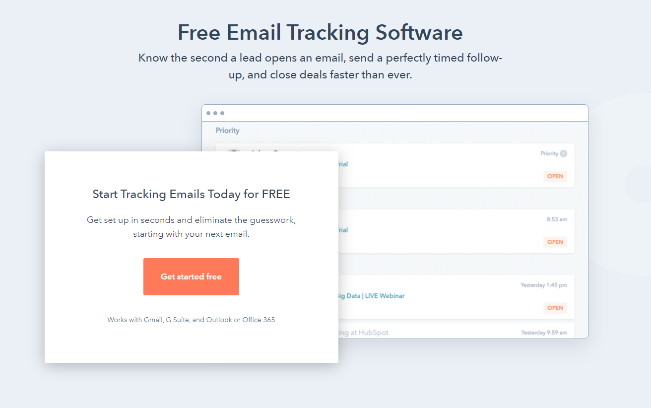 HubSpot email tracking software