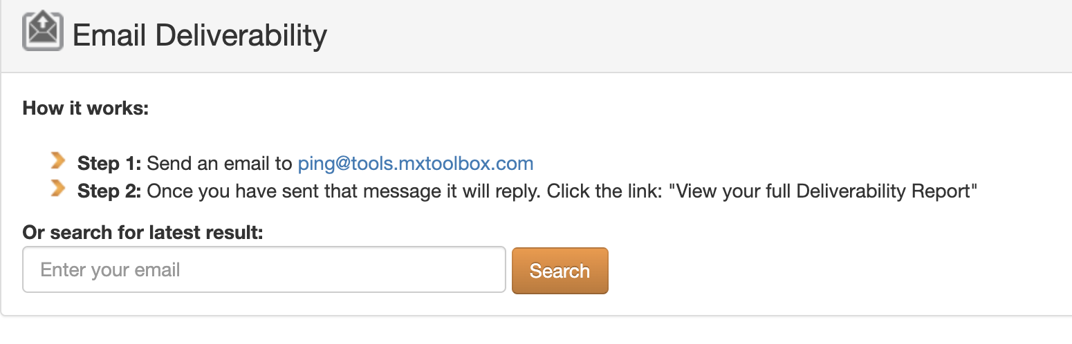 MXtoolbox email deliverability