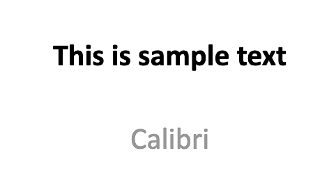 Calibri sample text - one of the best fonts for email