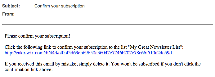 Confirm subscription email