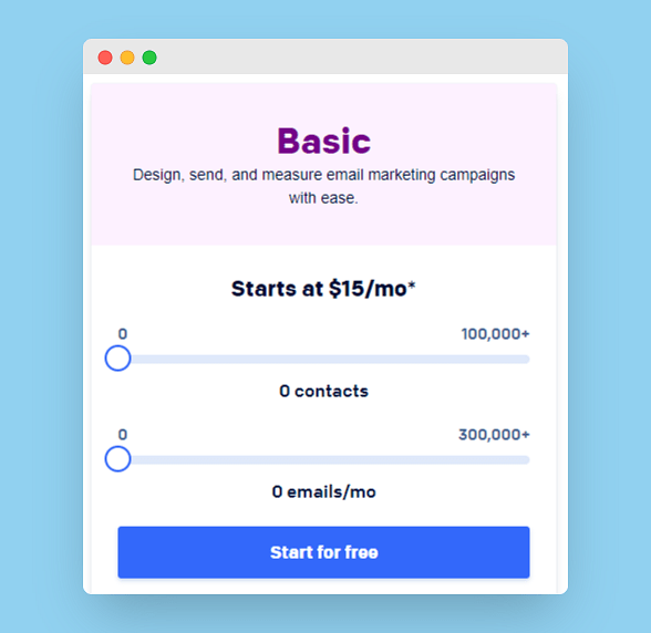 SendGrid Basic plan