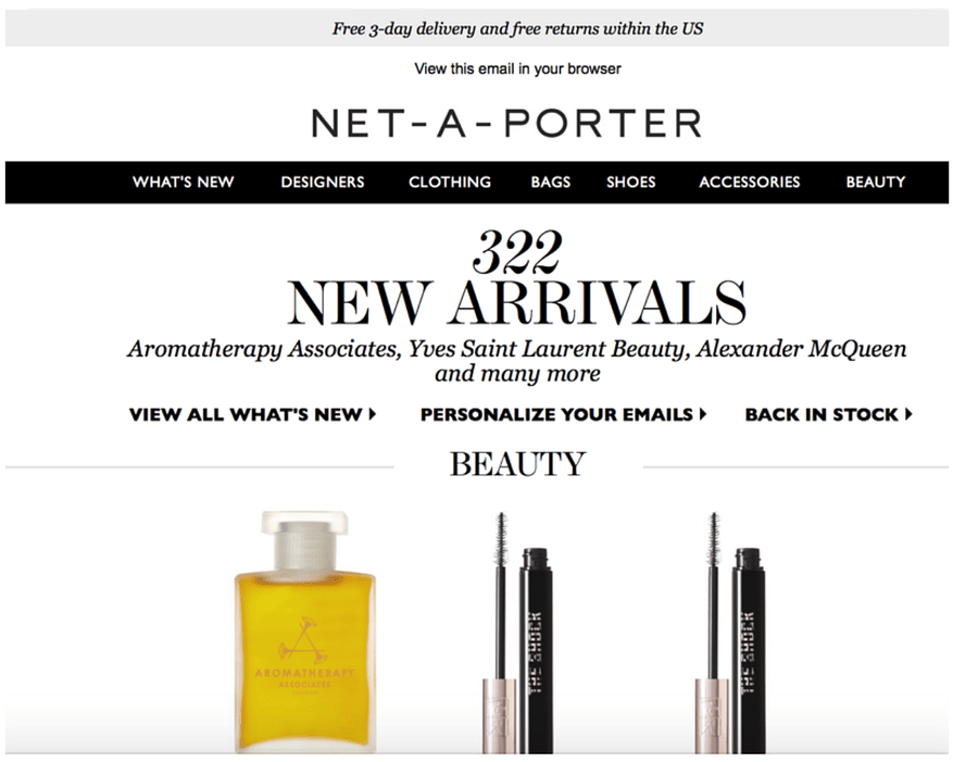 Targeted Email by Your Customer’s Stated Needs by Net A Porter