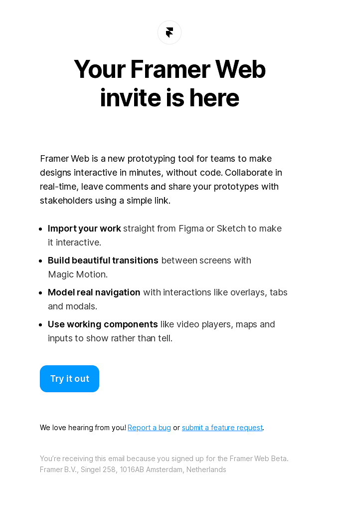 Farmer's launch email