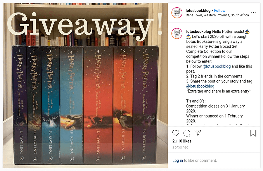 Instagram Giveaway snapshot