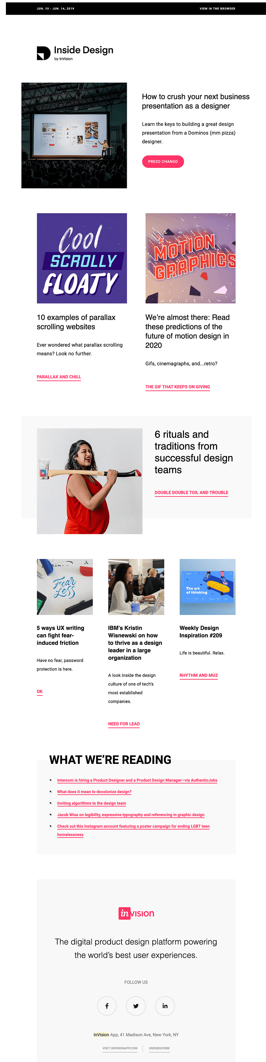 InVision newsletter