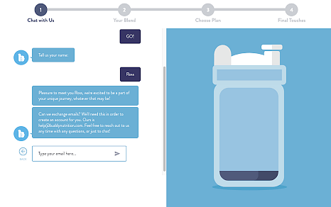 Buddy Nutritiion's chatbot to establish a relationship with the customer