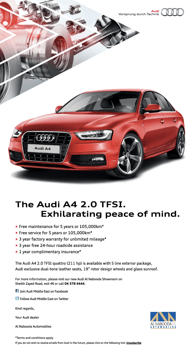 Audi promotion email