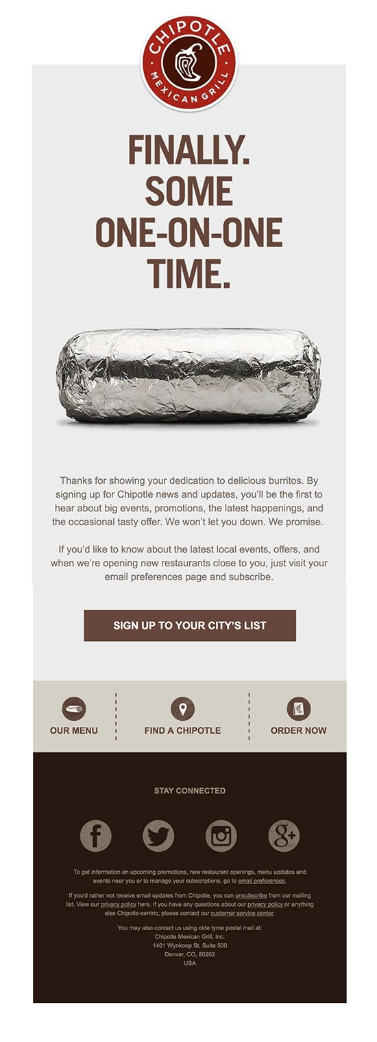 Chipotle Sign up to restaurant email list