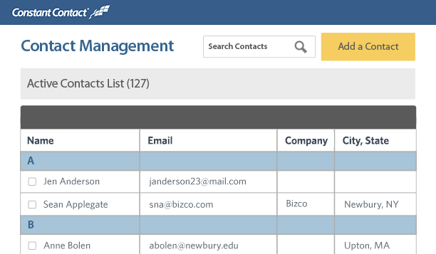 Constant Contact contact management