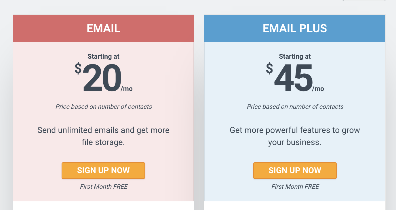 Constant Contact pricing