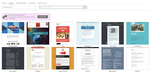 Mailchimp email builder Themes
