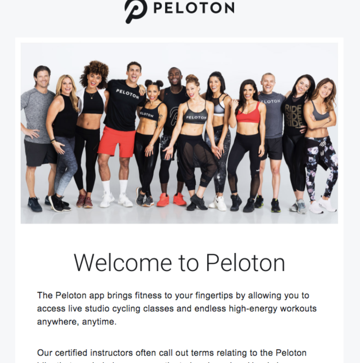 Helping set fitness goals through a welcome email