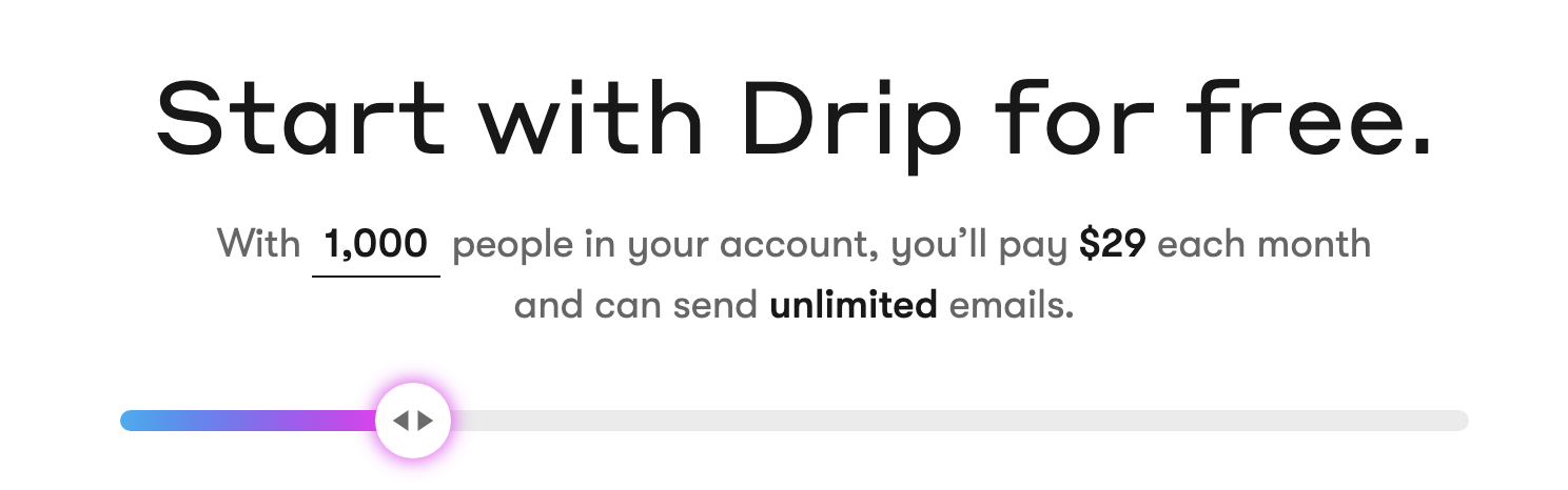 Drip software pricing