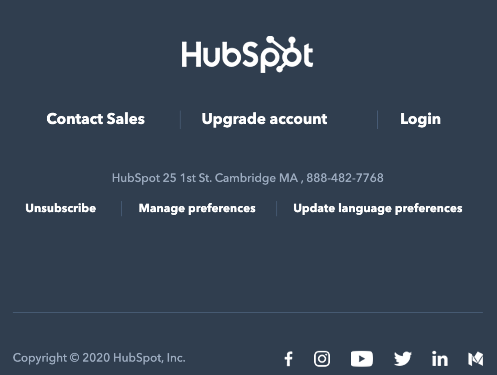 HubSpot - easy to find Unsubscribe link