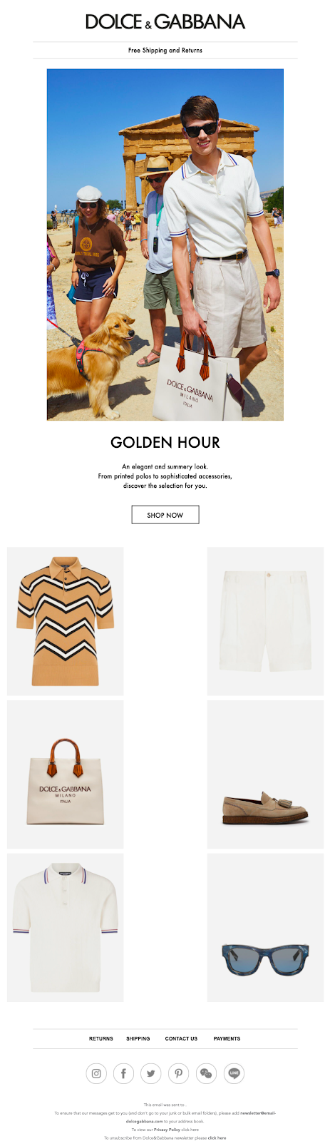 Fashion email marketing best practice: use charming visuals