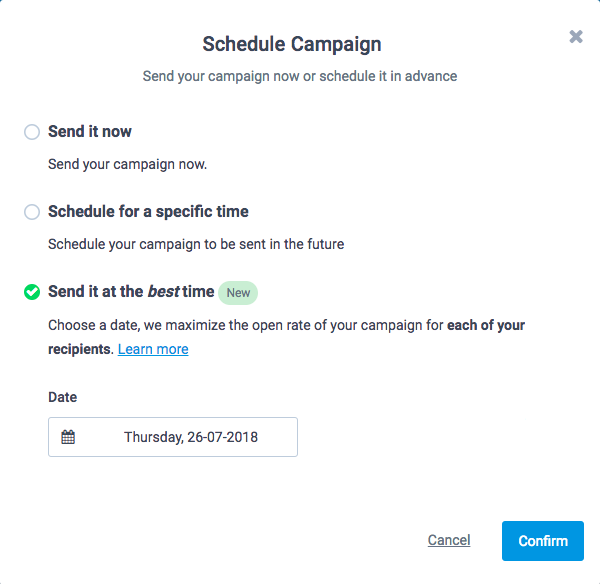 Sendinblue campaign scheduling