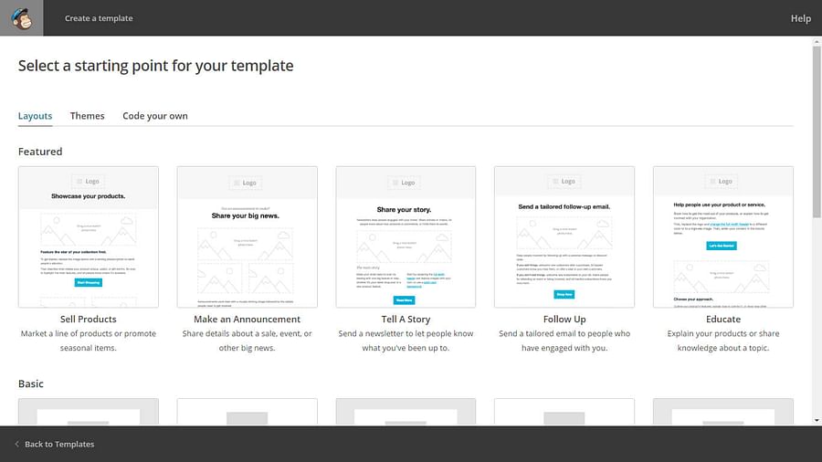 Mailchimp email editor