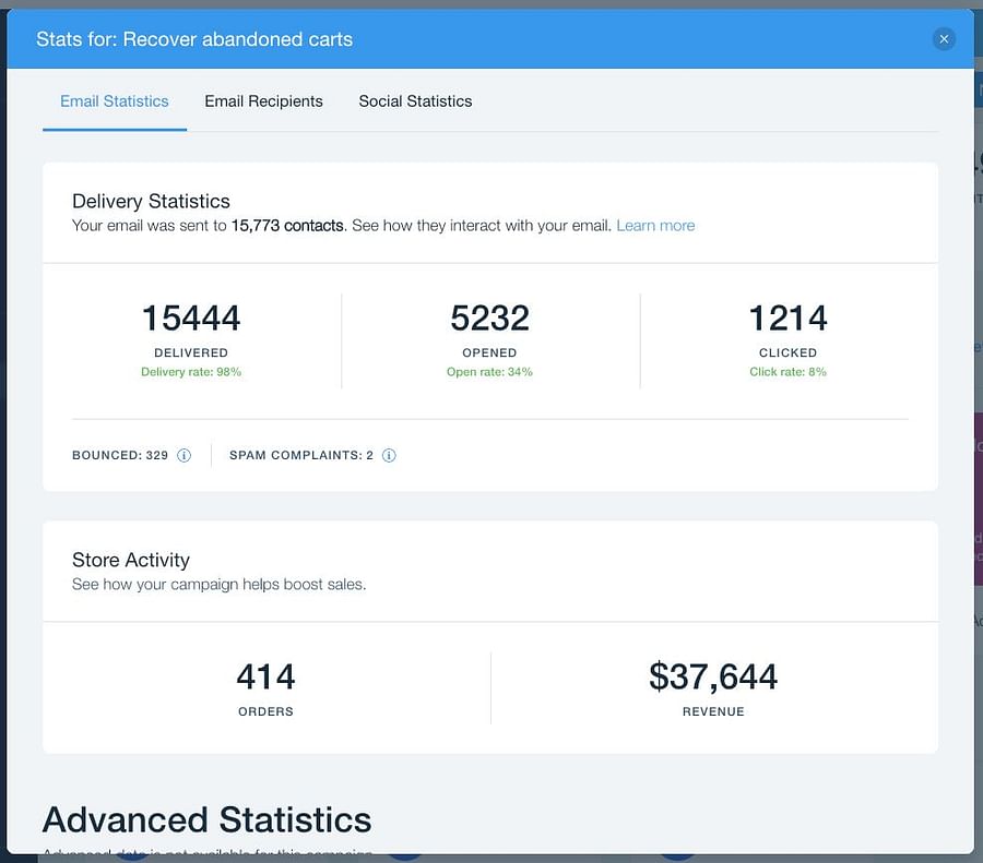 Wix deliverability stats