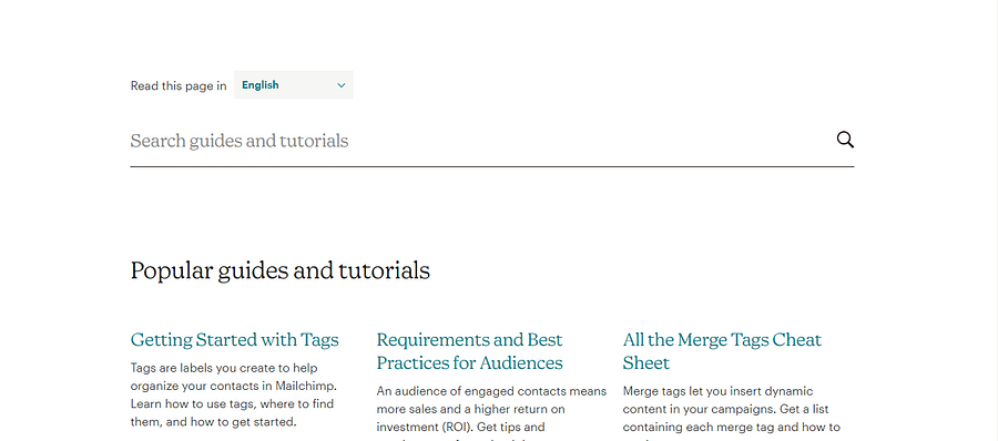 Mailchimp user guides
