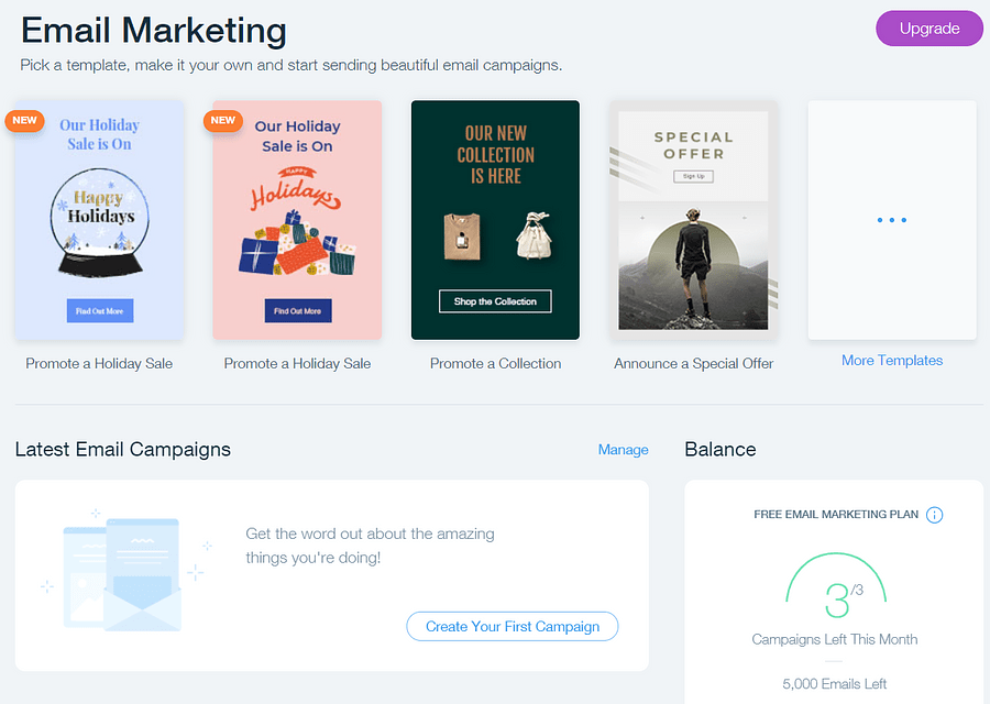 Wix email designer